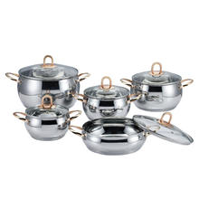 Stainless Steel Golden Handle Apple Shape Casserole Set